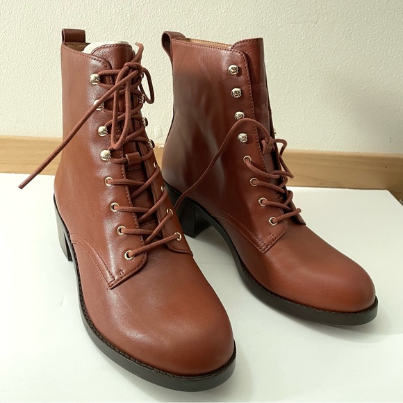 Madewell Patti lace-up boot Warm Cinnamon NIB sz 9.5 - Picture 11 of 14